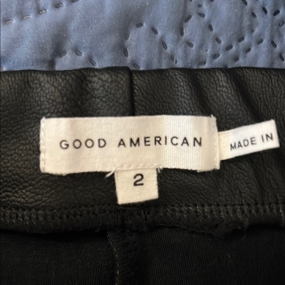 Good American Black Better Than Leather Faux Leather Leggings Size 2 - Picture 8 of 9